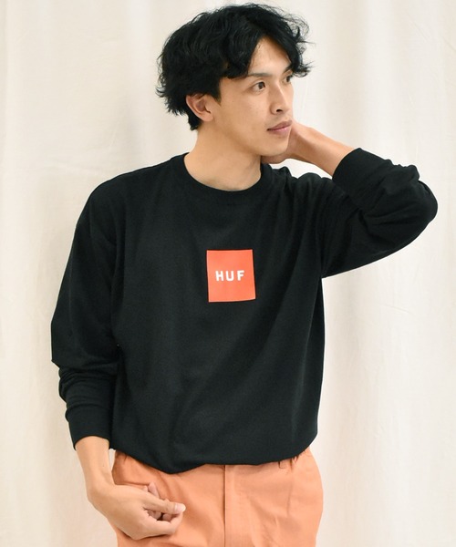 HUF(ハフ)の「<HUF/ハフ>スクエアロゴ長袖Tシャツ(Tシャツ/カットソー・メンズ・ホワイト/ブラック/グレー・M/L/XL)」の7枚目の写真