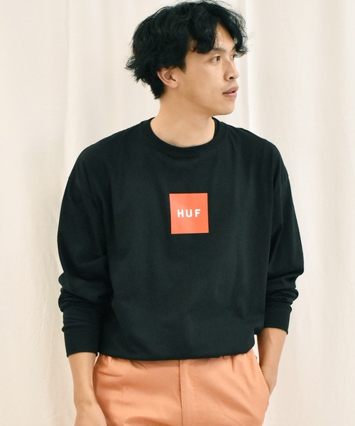 HUF(ハフ)の「<HUF/ハフ>スクエアロゴ長袖Tシャツ(Tシャツ/カットソー・メンズ・ホワイト/ブラック/グレー・M/L/XL)」の6枚目の写真
