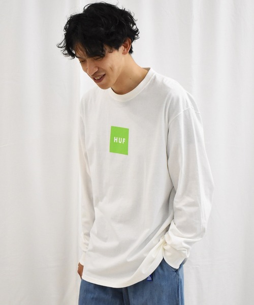 HUF(ハフ)の「<HUF/ハフ>スクエアロゴ長袖Tシャツ(Tシャツ/カットソー・メンズ・ホワイト/ブラック/グレー・M/L/XL)」の19枚目の写真