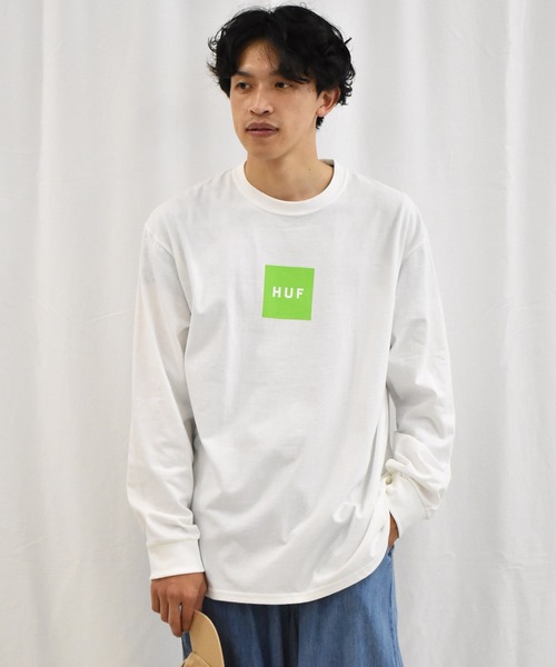 HUF(ハフ)の「<HUF/ハフ>スクエアロゴ長袖Tシャツ(Tシャツ/カットソー・メンズ・ホワイト/ブラック/グレー・M/L/XL)」の18枚目の写真