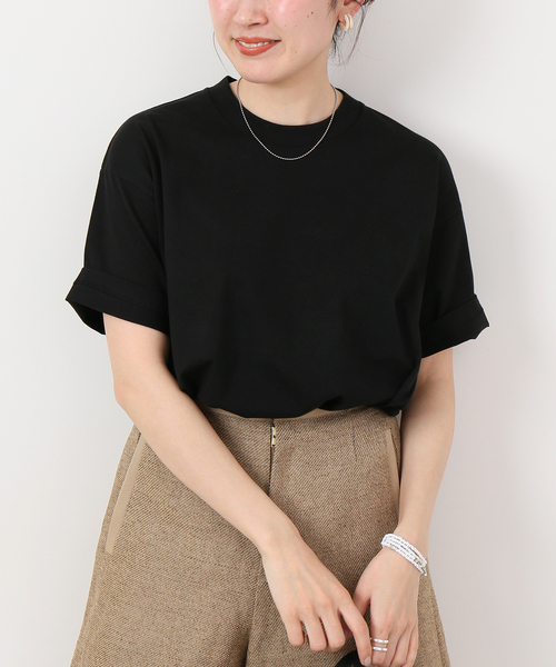 IENA(イエナ)の「【TRADITIONAL WEATHERWEAR】 BASIC Tシャツ(Tシャツ/カットソー・レディース・ネイビー/ホワイト/ブラウン/ブラック・FREE)」の2枚目の写真
