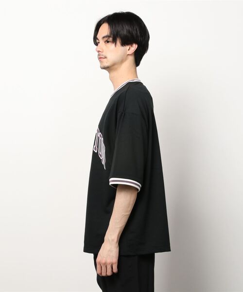 SITRY(シトリー)の「wide silhouette college print sweatT-shirt/ワイドシルエット カレッジプリント スウェット リンガーTシャツ(Tシャツ/カットソー・メンズ・チャコールグレー/アッシュグレー/ブラック/ネイビー/オフホワイト/グリーン・M/L)」の7枚目の写真