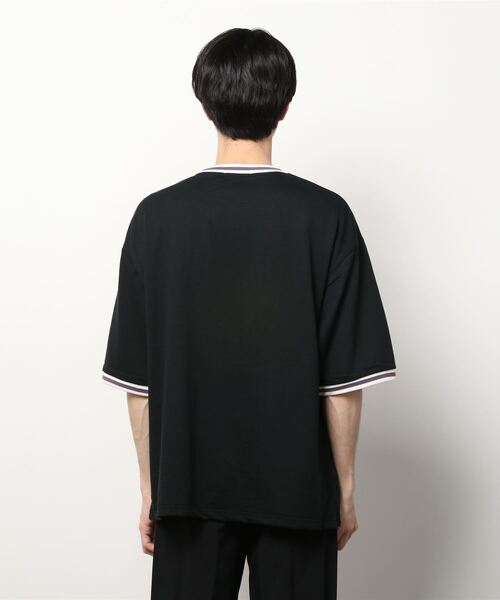 SITRY(シトリー)の「wide silhouette college print sweatT-shirt/ワイドシルエット カレッジプリント スウェット リンガーTシャツ(Tシャツ/カットソー・メンズ・チャコールグレー/アッシュグレー/ブラック/ネイビー/オフホワイト/グリーン・M/L)」の8枚目の写真