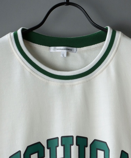 SITRY(シトリー)の「wide silhouette college print sweatT-shirt/ワイドシルエット カレッジプリント スウェット リンガーTシャツ(Tシャツ/カットソー・メンズ・チャコールグレー/アッシュグレー/ブラック/ネイビー/オフホワイト/グリーン・M/L)」の17枚目の写真