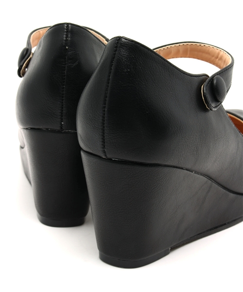 earth music&ecology（アースミュージックアンドエコロジー）の「ストラップウエッジシューズ（パンプス・レディース・ブラック/ミント/ライトピンク/ライトイエロー/キャメル・24.5cm/24cm/23cm/23.5cm/22.5cm）」の11枚目の写真