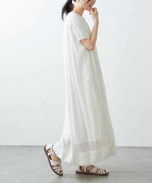 PUAL CE CIN（ピュアルセシン）の「小花刺繍ワンピース（ワンピース・レディース・ホワイト/ベージュ・FREE）」の10枚目の写真