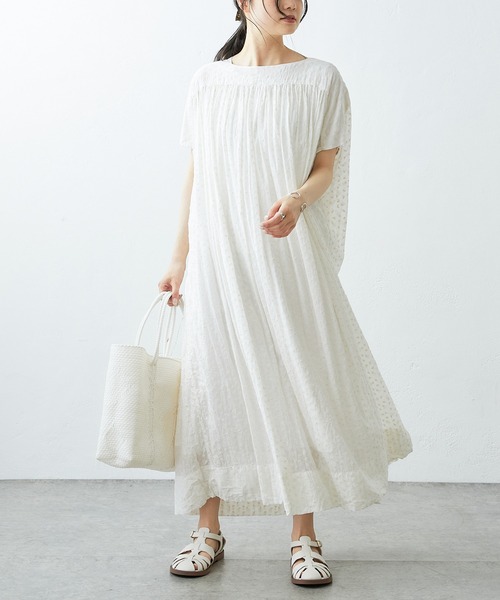 PUAL CE CIN（ピュアルセシン）の「小花刺繍ワンピース（ワンピース・レディース・ホワイト/ベージュ・FREE）」の9枚目の写真