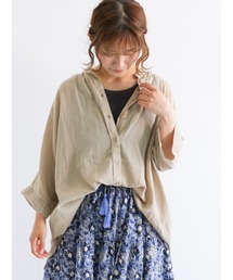 Samansa Mos2 | 製品染めギャザーチュニックブラウス(シャツ/ブラウス)