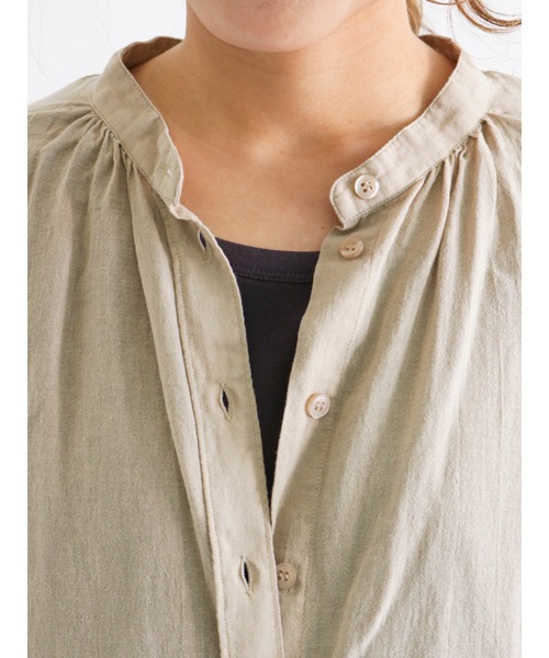 Samansa Mos2（サマンサ モスモス）の「製品染めギャザーチュニックブラウス（シャツ/ブラウス・レディース・ブラック/ベージュ/オフホワイト/ミント・ﾌﾘ-）」の11枚目の写真