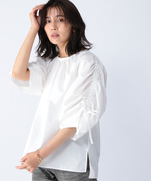 BARNYARDSTORM（バンヤードストーム）の「BARNYARDSTORM / バックギャザーブラウス（シャツ/ブラウス・レディース・ホワイト/カーキ/ネイビー・1/0）」の11枚目の写真