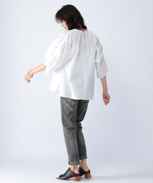 BARNYARDSTORM（バンヤードストーム）の「BARNYARDSTORM / バックギャザーブラウス（シャツ/ブラウス・レディース・ホワイト/カーキ/ネイビー・1/0）」の14枚目の写真