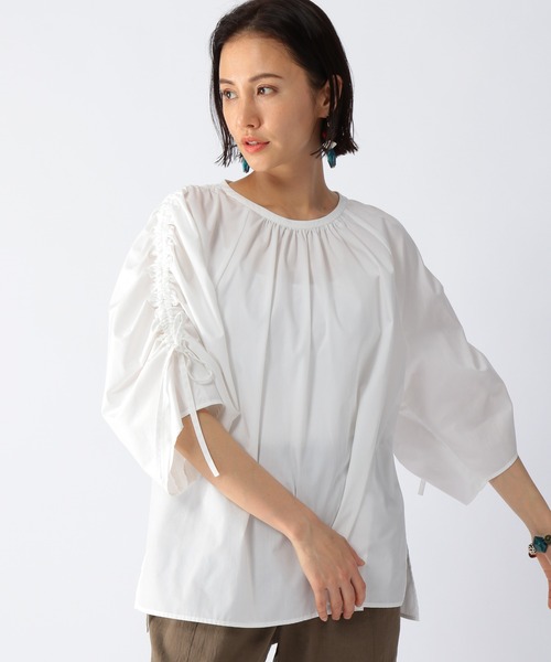 BARNYARDSTORM（バンヤードストーム）の「BARNYARDSTORM / バックギャザーブラウス（シャツ/ブラウス・レディース・ホワイト/カーキ/ネイビー・1/0）」の15枚目の写真