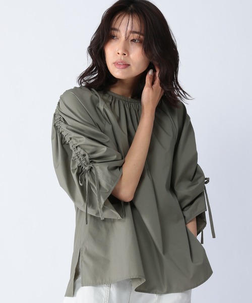 BARNYARDSTORM（バンヤードストーム）の「BARNYARDSTORM / バックギャザーブラウス（シャツ/ブラウス・レディース・ホワイト/カーキ/ネイビー・1/0）」の5枚目の写真