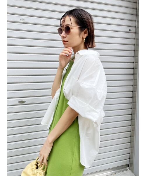 Ungrid（アングリッド）の「ビッグハーフスリーブシャツ（シャツ/ブラウス・レディース・オフホワイト/ピンク/オレンジ/イエロー・FREE）」の11枚目の写真