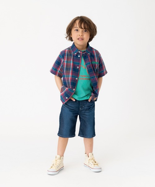 RUGGEDWORKS(ラゲッドワークス)の「【お揃い可能】 マドラスチェック半袖開襟シャツ(シャツ/ブラウス・キッズ・オレンジ/ブルー・90/100/110/120/130/140/150)」の13枚目の写真