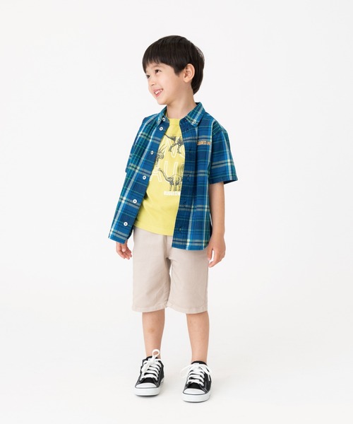 RUGGEDWORKS(ラゲッドワークス)の「【お揃い可能】 マドラスチェック半袖開襟シャツ(シャツ/ブラウス・キッズ・オレンジ/ブルー・90/100/110/120/130/140/150)」の7枚目の写真