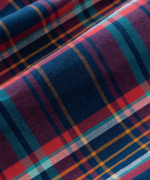 RUGGEDWORKS(ラゲッドワークス)の「【お揃い可能】 マドラスチェック半袖開襟シャツ(シャツ/ブラウス・キッズ・オレンジ/ブルー・90/100/110/120/130/140/150)」の14枚目の写真