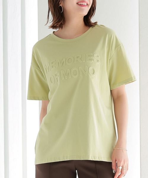 KOBE LETTUCE(コウベレタス)の「エンボスロゴTシャツ(Tシャツ/カットソー・レディース・オフホワイト/ライトグリーン/ピンク/ブラック系・FREE)」の2枚目の写真