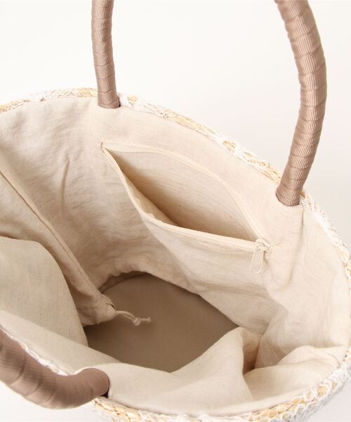 LBC(エルビーシー)の「レース包みカゴバッグ(かごバッグ・レディース・ホワイト/ネイビー・FREE)」の6枚目の写真