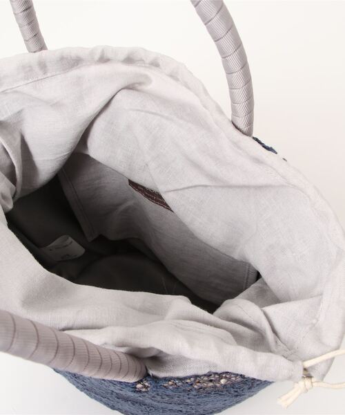 LBC(エルビーシー)の「レース包みカゴバッグ(かごバッグ・レディース・ホワイト/ネイビー・FREE)」の7枚目の写真