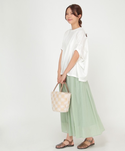 LBC(エルビーシー)の「レース包みカゴバッグ(かごバッグ・レディース・ホワイト/ネイビー・FREE)」の10枚目の写真