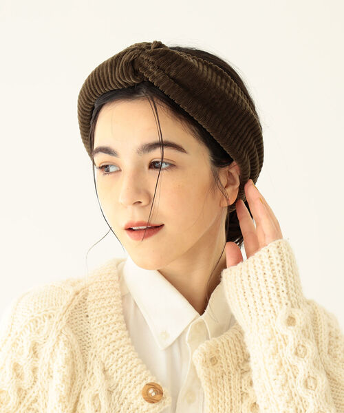 BEAMS BOY(ビームスボーイ)の「BEAMS BOY / コード ワイド ヘアバンド(ヘアバンド・レディース・ホワイト系その他7/ライトブラウン/ネイビー・ONE SIZE)」の1枚目の写真