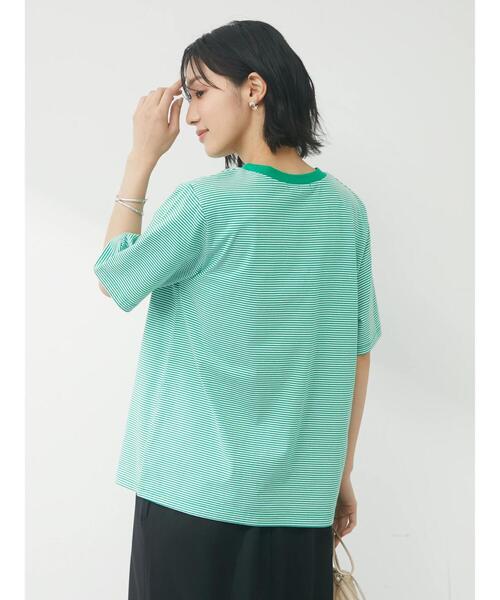 Petit fleur（プチフルール）の「・Petit Fleur ピンボーダーTシャツ（Tシャツ/カットソー・レディース・ピンク/イエロー/グリーン/ブラック・FREE）」の16枚目の写真