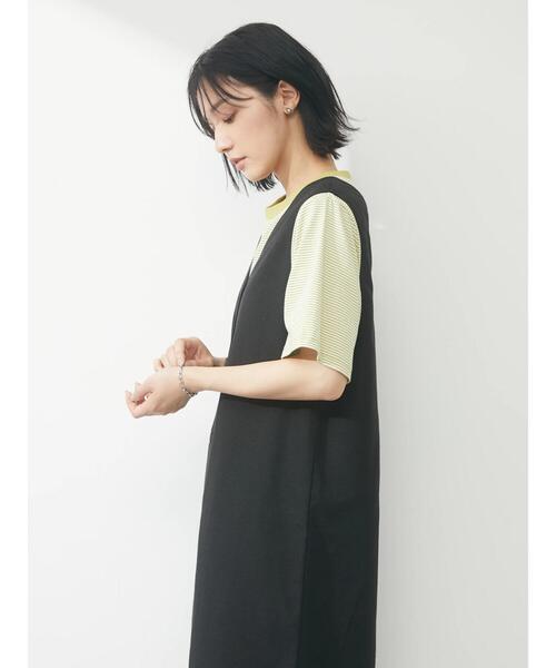 Petit fleur（プチフルール）の「・Petit Fleur ピンボーダーTシャツ（Tシャツ/カットソー・レディース・ピンク/イエロー/グリーン/ブラック・FREE）」の6枚目の写真