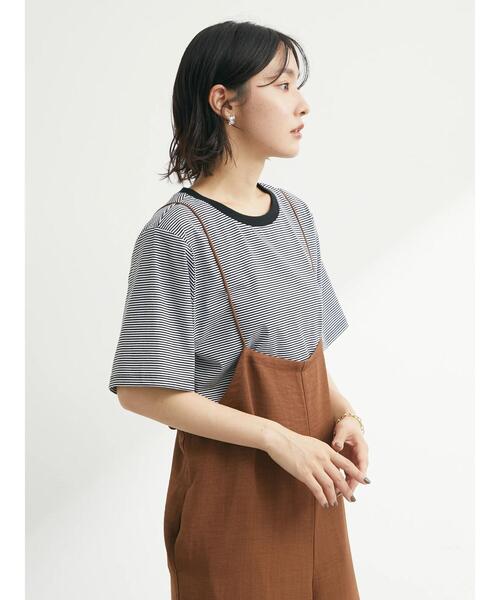 Petit fleur（プチフルール）の「・Petit Fleur ピンボーダーTシャツ（Tシャツ/カットソー・レディース・ピンク/イエロー/グリーン/ブラック・FREE）」の18枚目の写真