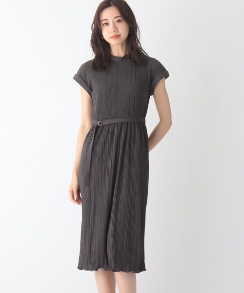 【SPORTMAX】 プリーツジャージーワンピース イエロー index(インデックス)の「◇プリーツハイネックジャージ