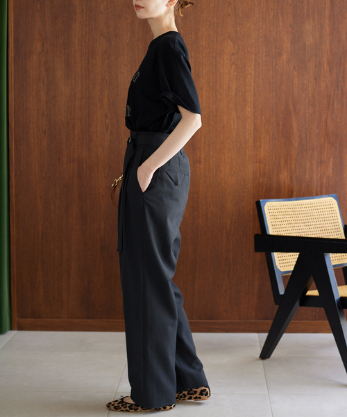 SLOBE IENA（スローブイエナ）の「《追加》PL/CO/LIツイルダブルDカンベルトトラウザー（その他パンツ・レディース・ブラック/ブラウン・38/36）」の20枚目の写真