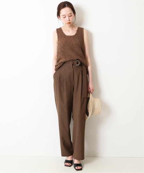 SLOBE IENA（スローブイエナ）の「《追加》PL/CO/LIツイルダブルDカンベルトトラウザー（その他パンツ・レディース・ブラック/ブラウン・38/36）」の8枚目の写真