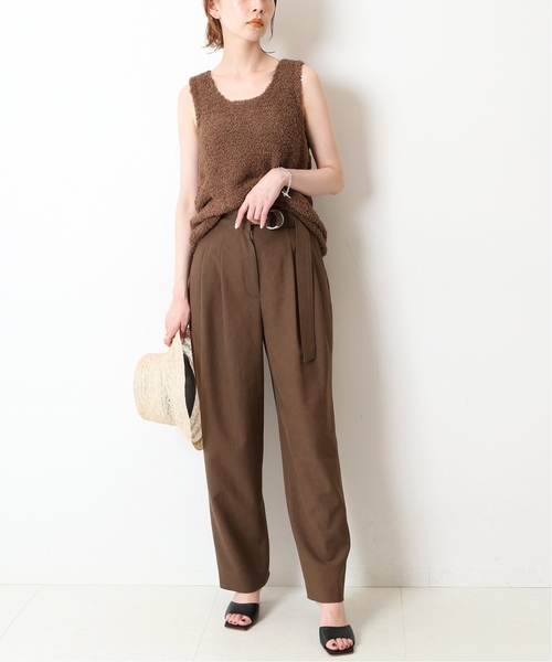 SLOBE IENA（スローブイエナ）の「《追加》PL/CO/LIツイルダブルDカンベルトトラウザー（その他パンツ・レディース・ブラック/ブラウン・38/36）」の9枚目の写真