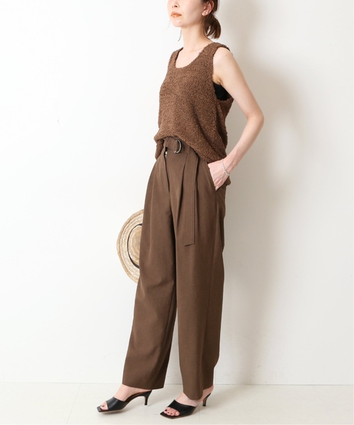 SLOBE IENA（スローブイエナ）の「《追加》PL/CO/LIツイルダブルDカンベルトトラウザー（その他パンツ・レディース・ブラック/ブラウン・38/36）」の10枚目の写真