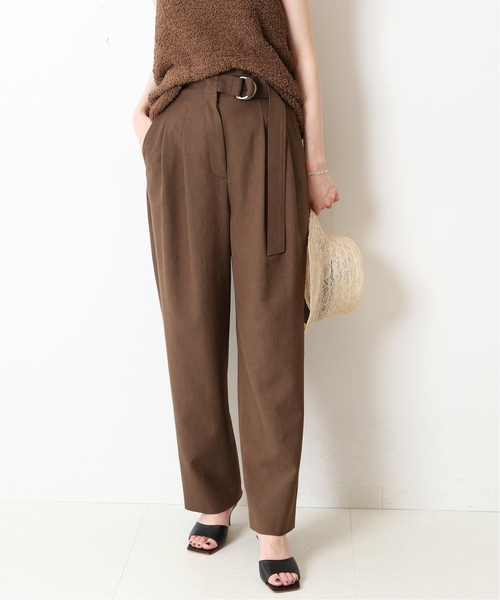 SLOBE IENA（スローブイエナ）の「《追加》PL/CO/LIツイルダブルDカンベルトトラウザー（その他パンツ・レディース・ブラック/ブラウン・38/36）」の12枚目の写真