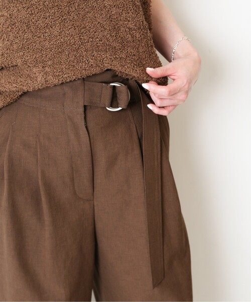 SLOBE IENA（スローブイエナ）の「《追加》PL/CO/LIツイルダブルDカンベルトトラウザー（その他パンツ・レディース・ブラック/ブラウン・38/36）」の14枚目の写真