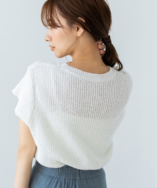 fifth（フィフス）の「【スタイリストレコメンド】キャップスリーブリブニット（ニット/セーター・レディース・ホワイト/ブラック/グレー・M）」の9枚目の写真