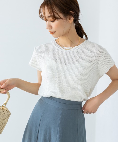 fifth（フィフス）の「【スタイリストレコメンド】キャップスリーブリブニット（ニット/セーター・レディース・ホワイト/ブラック/グレー・M）」の17枚目の写真