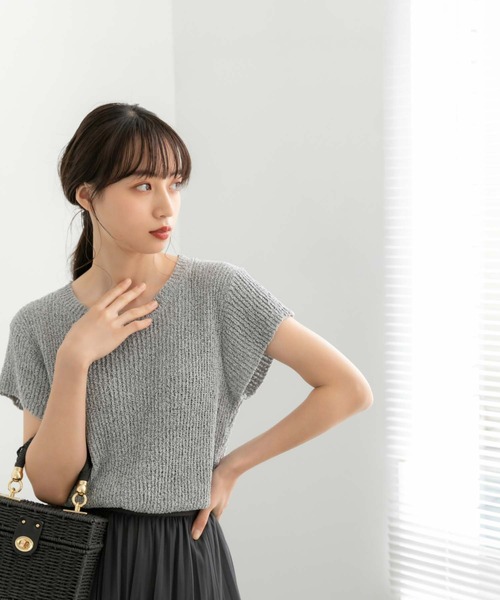 fifth（フィフス）の「【スタイリストレコメンド】キャップスリーブリブニット（ニット/セーター・レディース・ホワイト/ブラック/グレー・M）」の12枚目の写真