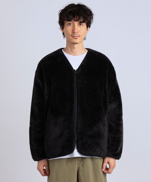 Champion（チャンピオン）の「【SHIPS any別注】Champion: ユニセックス オーバーサイズ シェルパフリース ボア ノーカラー ジップ ジャケット 22FW◇（ブルゾン・メンズ・ネイビー/ベージュ/ブラック・SMALL/MEDIUM/LARGE）」の6枚目の写真