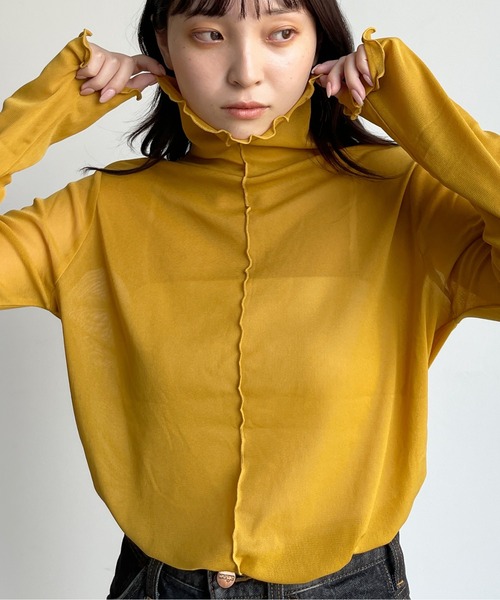 CPCM(シーピーシーエム)の「パワーネットインナーメロータートル(Tシャツ/カットソー・レディース・ブラック/ブラウン/イエロー/オレンジ/ナチュラル・FREE)」の4枚目の写真