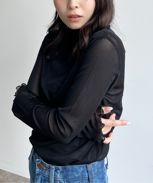CPCM(シーピーシーエム)の「パワーネットインナーメロータートル(Tシャツ/カットソー・レディース・ブラック/ブラウン/イエロー/オレンジ/ナチュラル・FREE)」の17枚目の写真