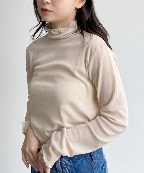 CPCM(シーピーシーエム)の「パワーネットインナーメロータートル(Tシャツ/カットソー・レディース・ブラック/ブラウン/イエロー/オレンジ/ナチュラル・FREE)」の13枚目の写真