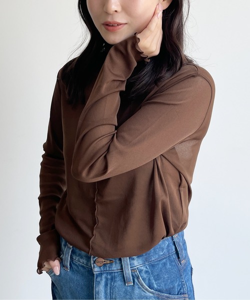 CPCM(シーピーシーエム)の「パワーネットインナーメロータートル(Tシャツ/カットソー・レディース・ブラック/ブラウン/イエロー/オレンジ/ナチュラル・FREE)」の11枚目の写真