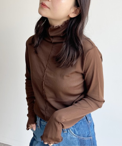 CPCM(シーピーシーエム)の「パワーネットインナーメロータートル(Tシャツ/カットソー・レディース・ブラック/ブラウン/イエロー/オレンジ/ナチュラル・FREE)」の12枚目の写真