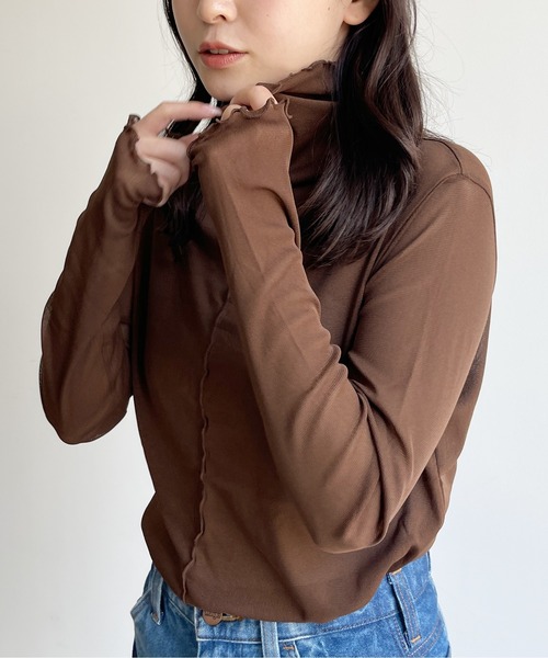 CPCM(シーピーシーエム)の「パワーネットインナーメロータートル(Tシャツ/カットソー・レディース・ブラック/ブラウン/イエロー/オレンジ/ナチュラル・FREE)」の18枚目の写真