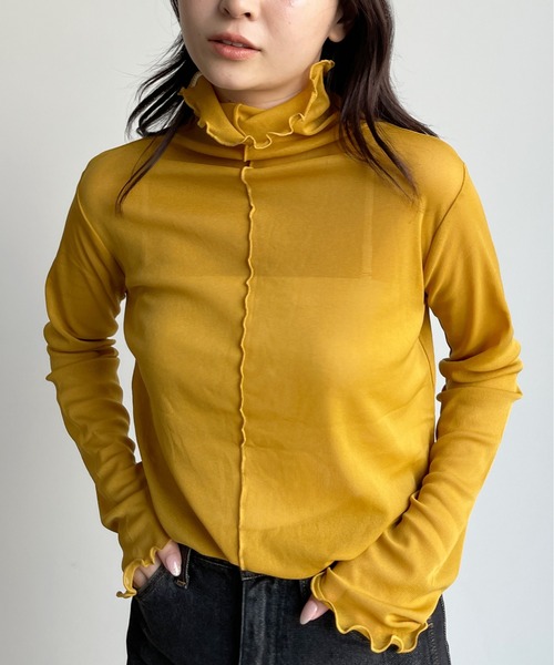 CPCM(シーピーシーエム)の「パワーネットインナーメロータートル(Tシャツ/カットソー・レディース・ブラック/ブラウン/イエロー/オレンジ/ナチュラル・FREE)」の8枚目の写真