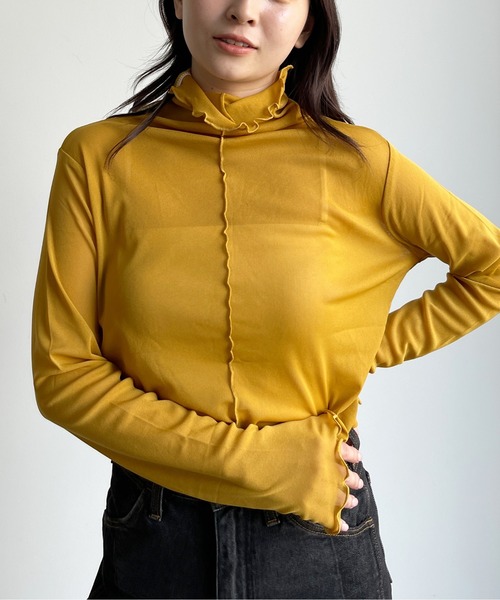 CPCM(シーピーシーエム)の「パワーネットインナーメロータートル(Tシャツ/カットソー・レディース・ブラック/ブラウン/イエロー/オレンジ/ナチュラル・FREE)」の15枚目の写真