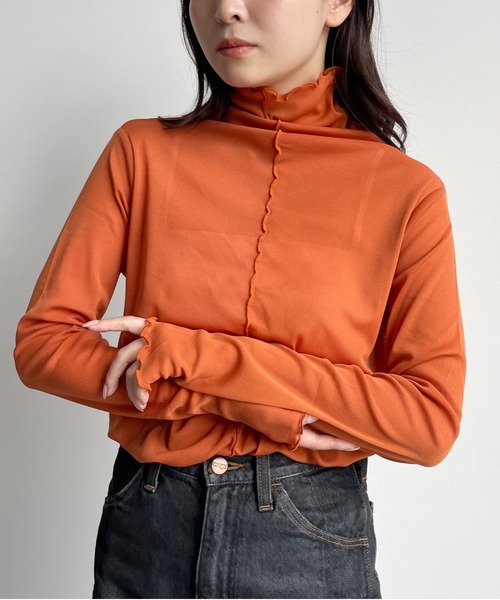 CPCM(シーピーシーエム)の「パワーネットインナーメロータートル(Tシャツ/カットソー・レディース・ブラック/ブラウン/イエロー/オレンジ/ナチュラル・FREE)」の22枚目の写真