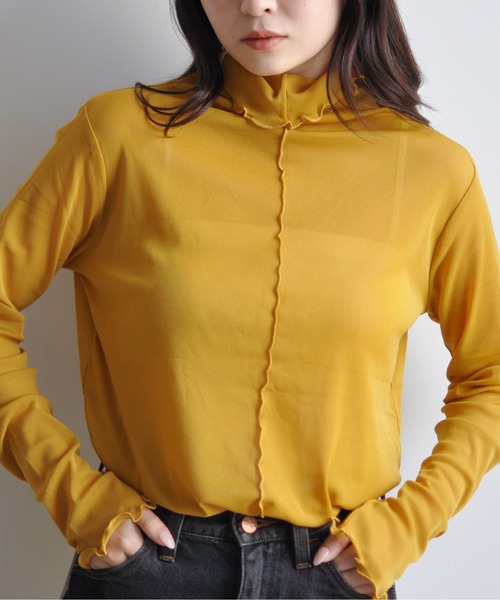 CPCM(シーピーシーエム)の「パワーネットインナーメロータートル(Tシャツ/カットソー・レディース・ブラック/ブラウン/イエロー/オレンジ/ナチュラル・FREE)」の21枚目の写真